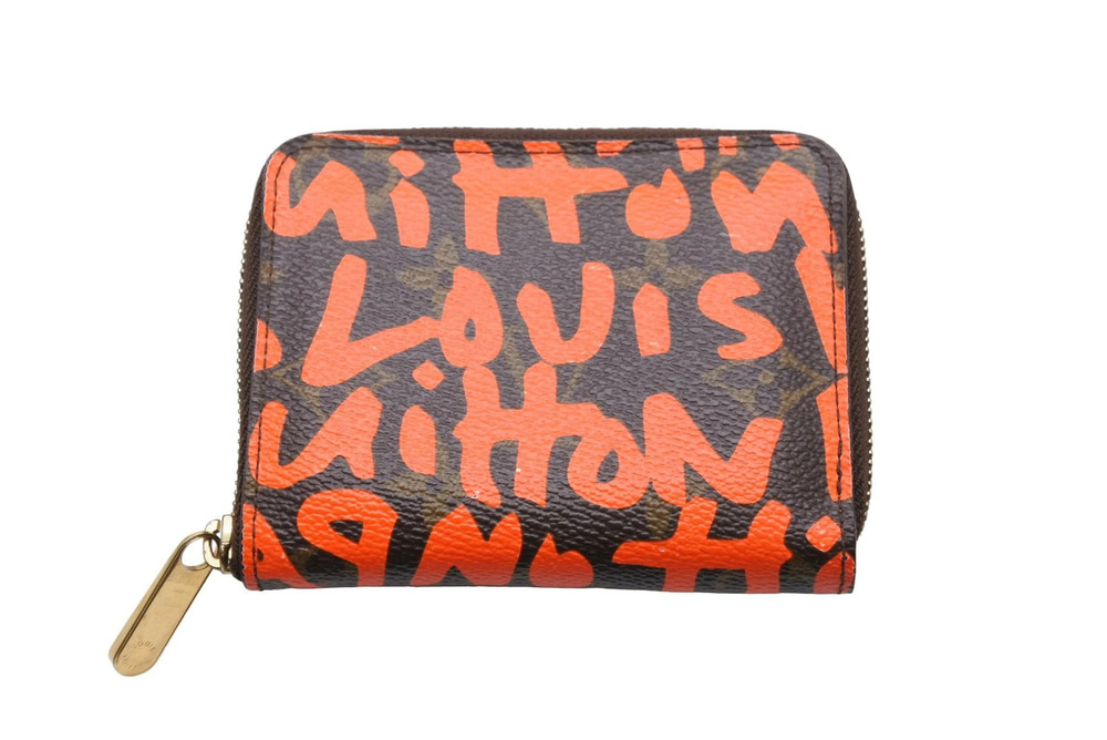 LOUIS VUITTON coin case Wallet Monogram Graffiti Orange Brown